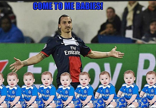 Zlatan i jego dzieci z Chelsea