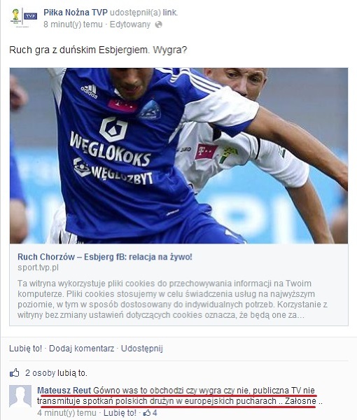 Piłka nożna TVP na Facebooku