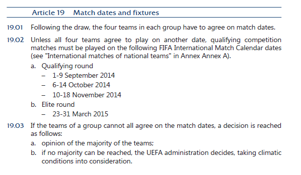 Wyciąg z regulaminu UEFA