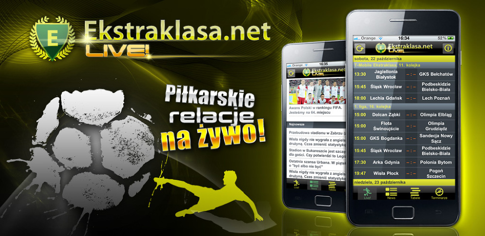 Aplikacja mobilna Ekstraklasa.net LIVE!