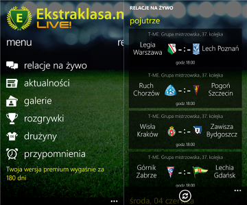 Ekstraklasa.net LIVE! na Windows Phone