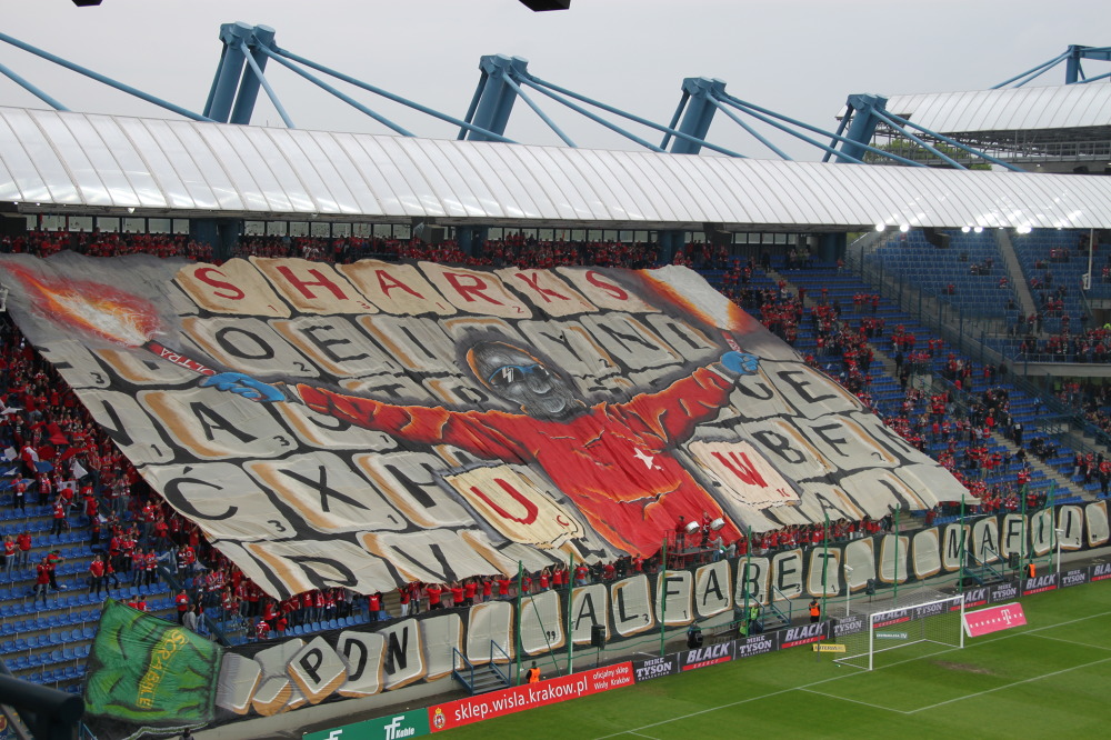 Oprawa kibiców Wisły przed meczem z Ruchem