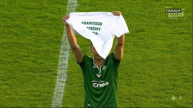 Leonardo Rocha z koszulką wspierającą Franscico Ramosa