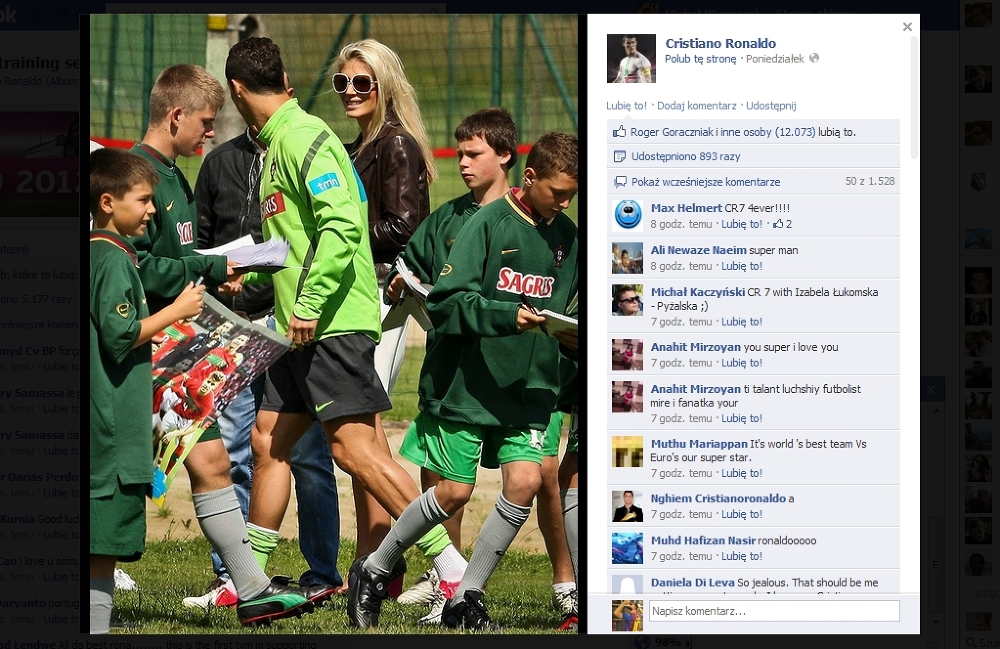 Izabela Łukomska Pyżalska i Cristiano Ronaldo