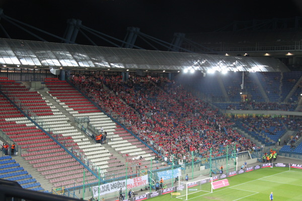 Kibice Wisły na meczu Wisła Kraków - Widzew Łódź.