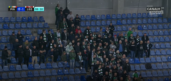 Kibice na meczu Piast - Lechia