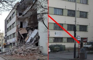 Zawalił się budynek u zbiegu ul. Sienkiewicza i ul. Tuwima
